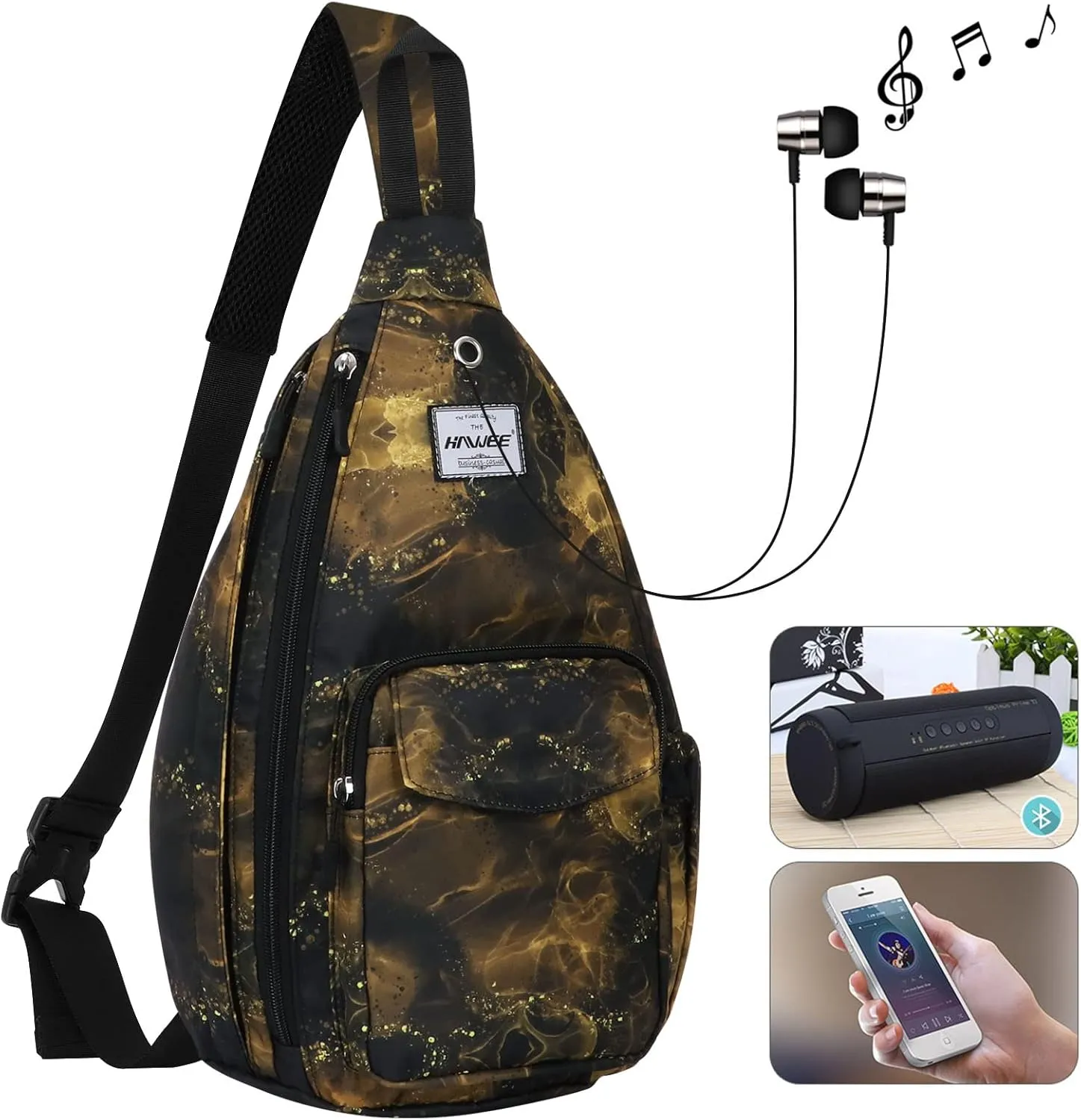 Rope Sling Bag for Women Men Casual Cross Body Daypack Backpack Adjustable Strap Water Repellent for Travel/Sport
