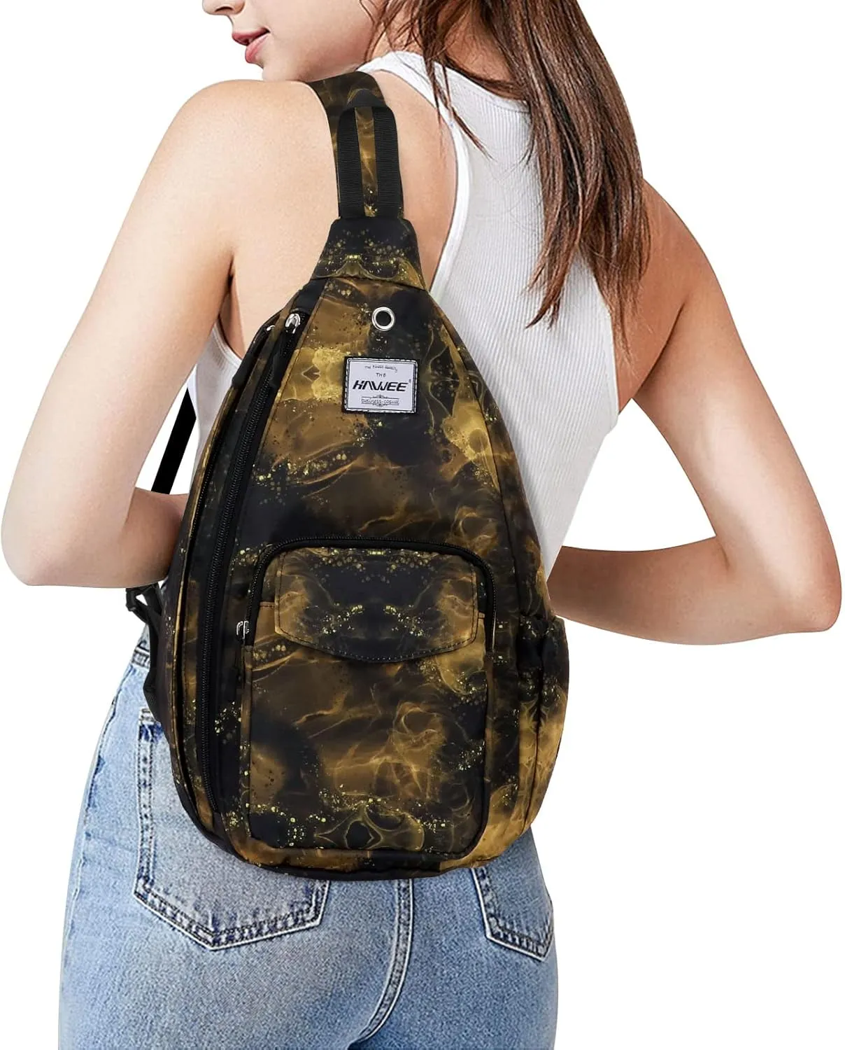 Rope Sling Bag for Women Men Casual Cross Body Daypack Backpack Adjustable Strap Water Repellent for Travel/Sport