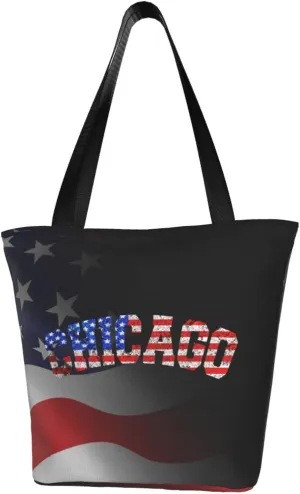 Rqwaaed Chicago Pride Women'S Casual One Shoulder Carry Shopping Bag Large Capacity Working Storage Handbag