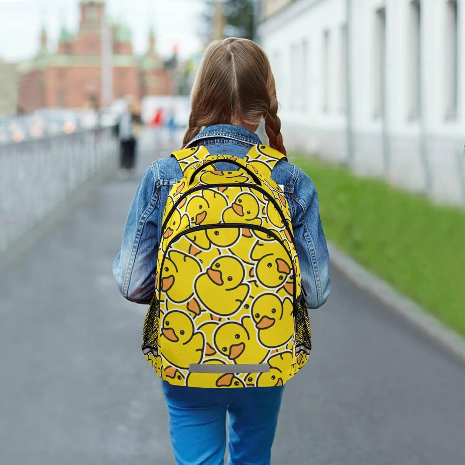 Rubber Duck School Backpack for Teen Bookbag for Middle School/High School/Teenagers/College Boys Girls Portable Wide shoulder strap Backpack 01duck