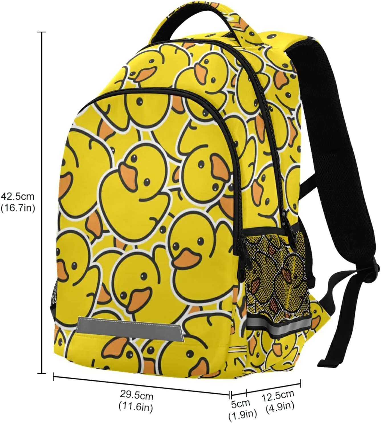 Rubber Duck School Backpack for Teen Bookbag for Middle School/High School/Teenagers/College Boys Girls Portable Wide shoulder strap Backpack 01duck
