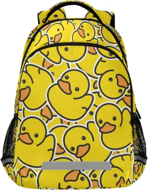 Rubber Duck School Backpack for Teen Bookbag for Middle School/High School/Teenagers/College Boys Girls Portable Wide shoulder strap Backpack 01duck