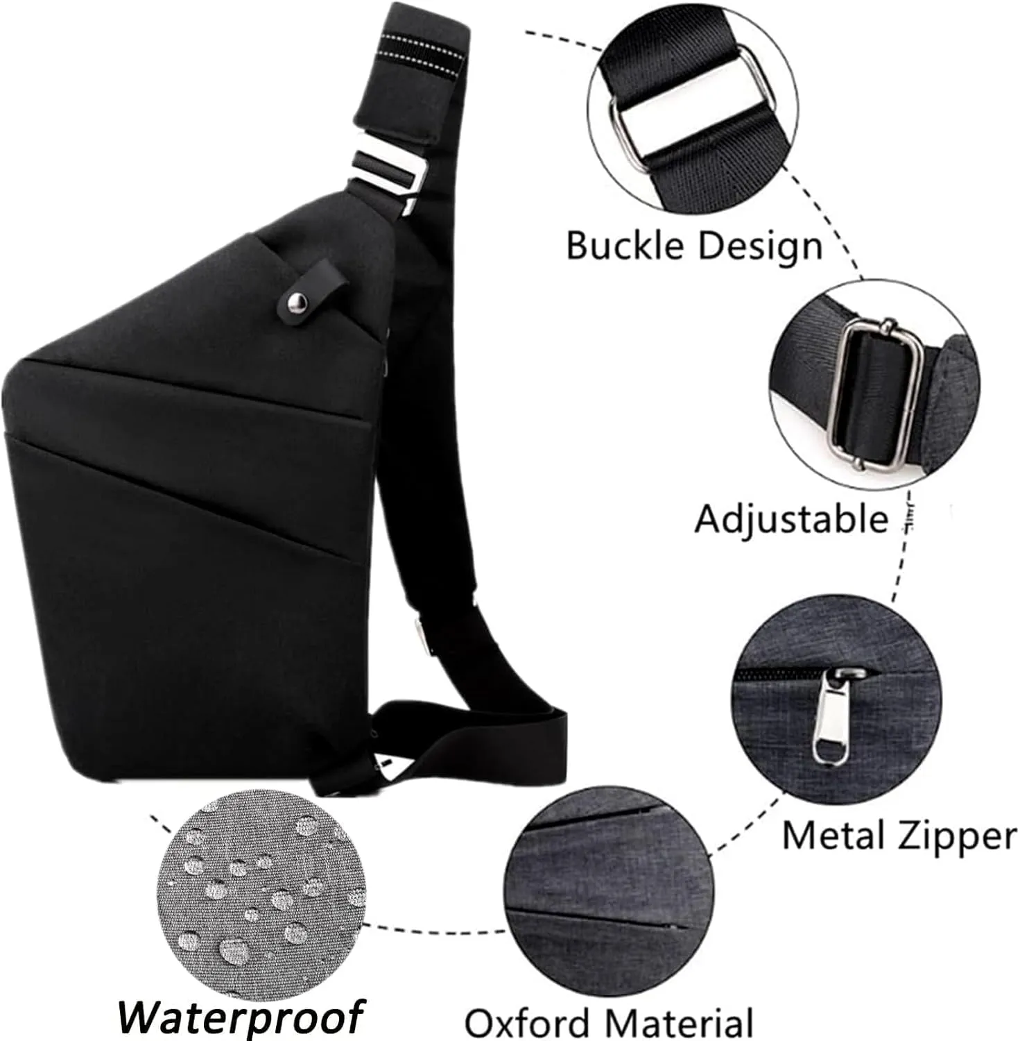 Safecarry Anti-Theft Travel Bag,Slim Sling Bag Anti Theft Cross Body Travel Bag Multi Pocket for Men Women