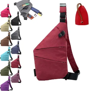 Safecarry Anti-Theft Travel Bag,Slim Sling Bag Anti Theft Cross Body Travel Bag Multi Pocket for Men Women