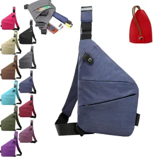 Safecarry Anti-Theft Travel Bag,Slim Sling Bag Anti Theft Cross Body Travel Bag Multi Pocket for Men Women