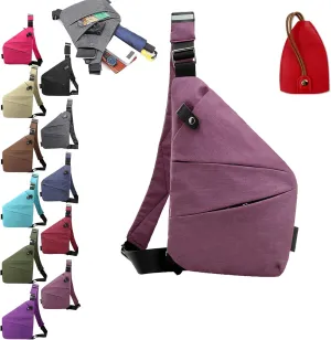Safecarry Anti-Theft Travel Bag,Slim Sling Bag Anti Theft Cross Body Travel Bag Multi Pocket for Men Women