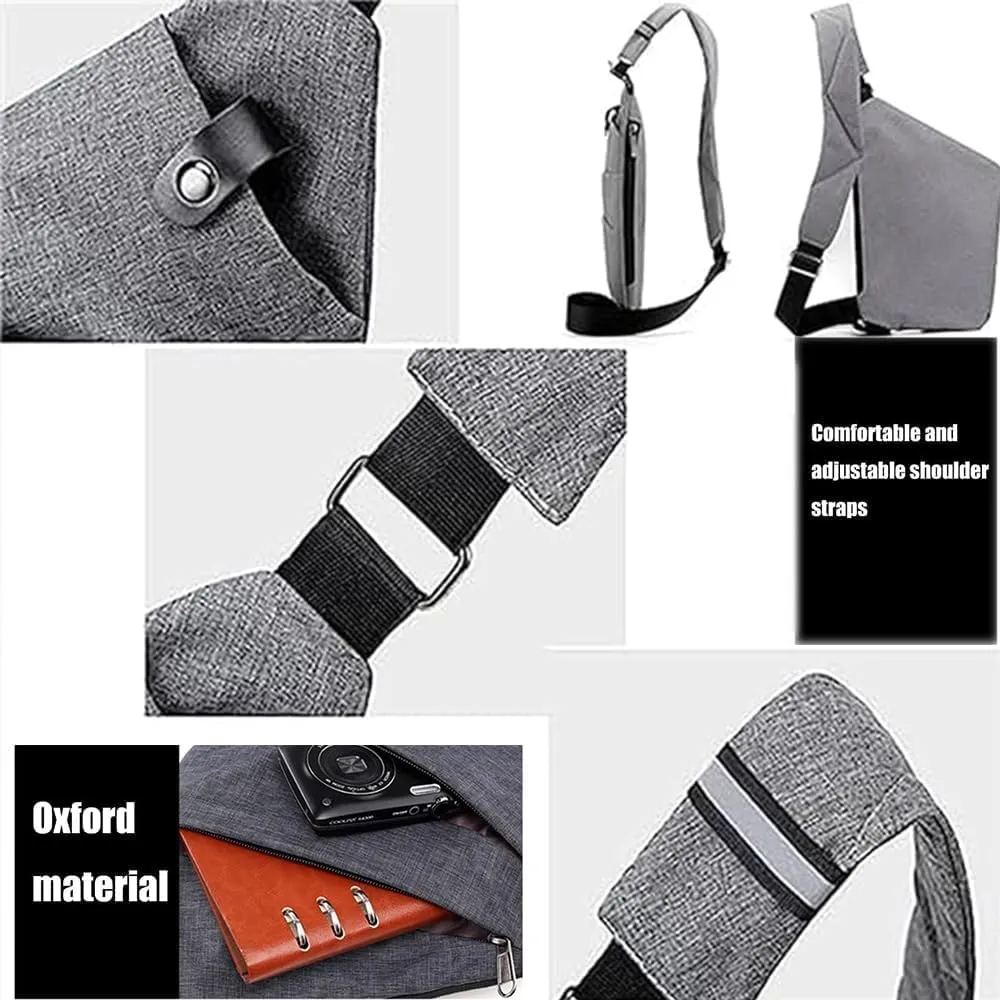 Safecarry Anti-Theft Travel Bag,Slim Sling Bag Anti Theft Cross Body Travel Bag Multi Pocket for Men Women