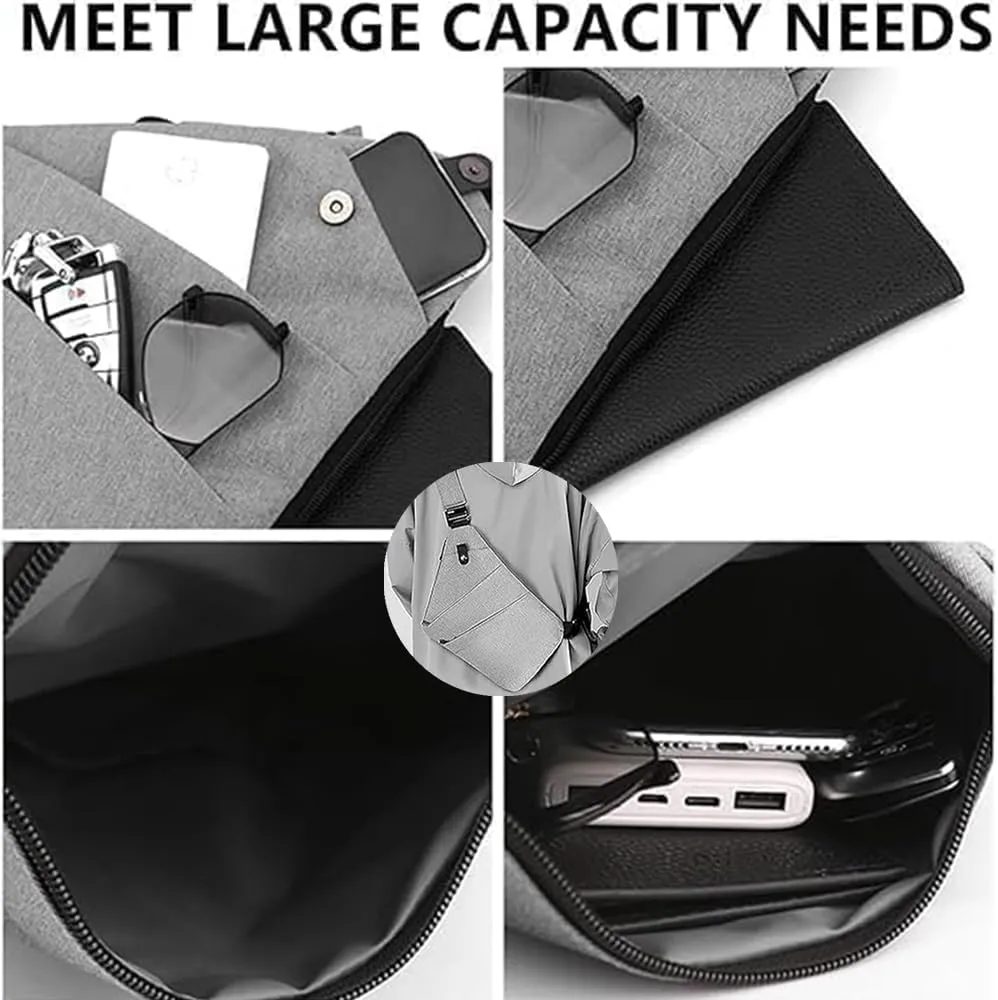 Safecarry Anti-Theft Travel Bag,Slim Sling Bag Anti Theft Cross Body Travel Bag Multi Pocket for Men Women
