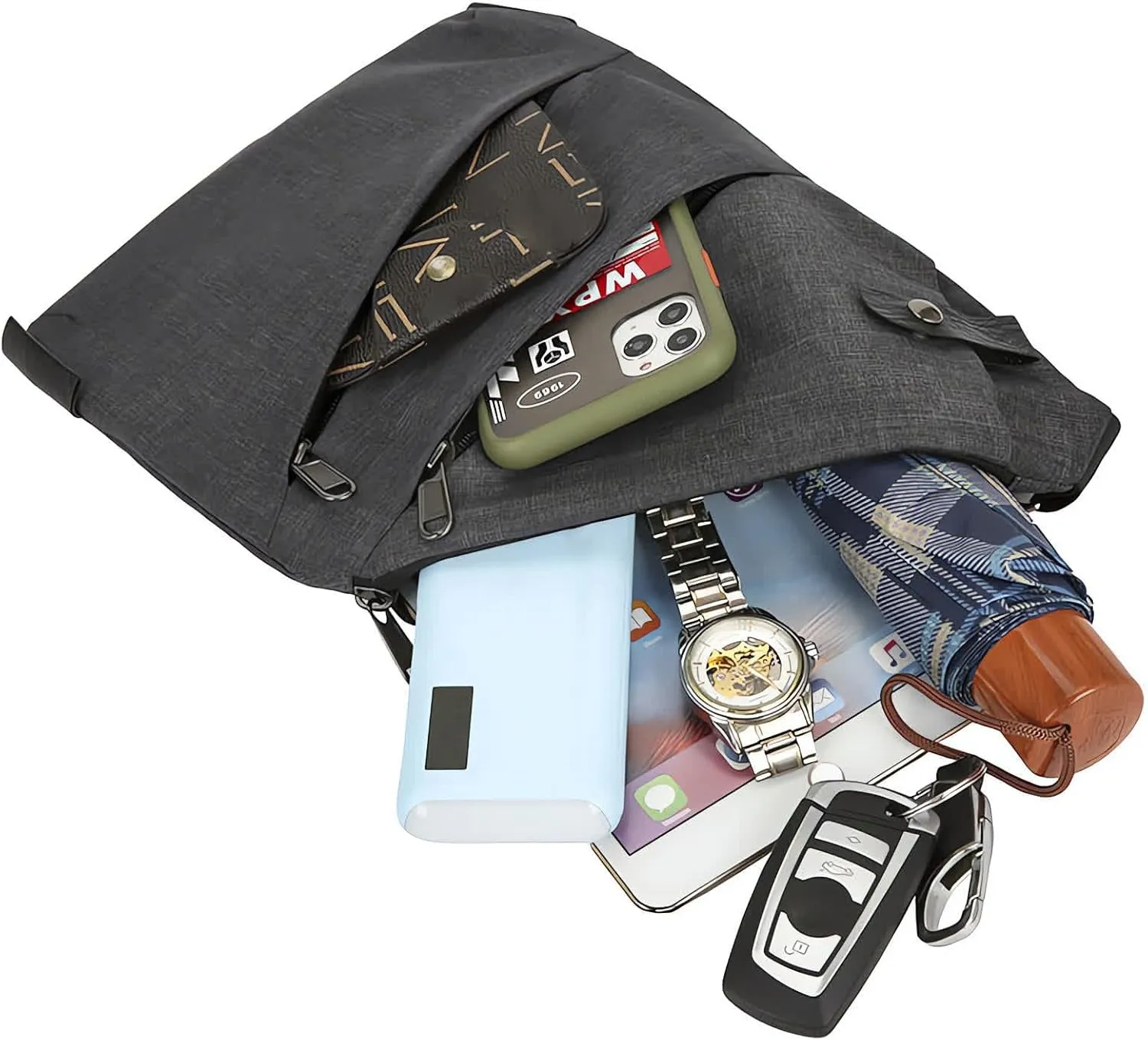 Safecarry Anti-Theft Travel Bag,Slim Sling Bag Anti Theft Cross Body Travel Bag Multi Pocket for Men Women