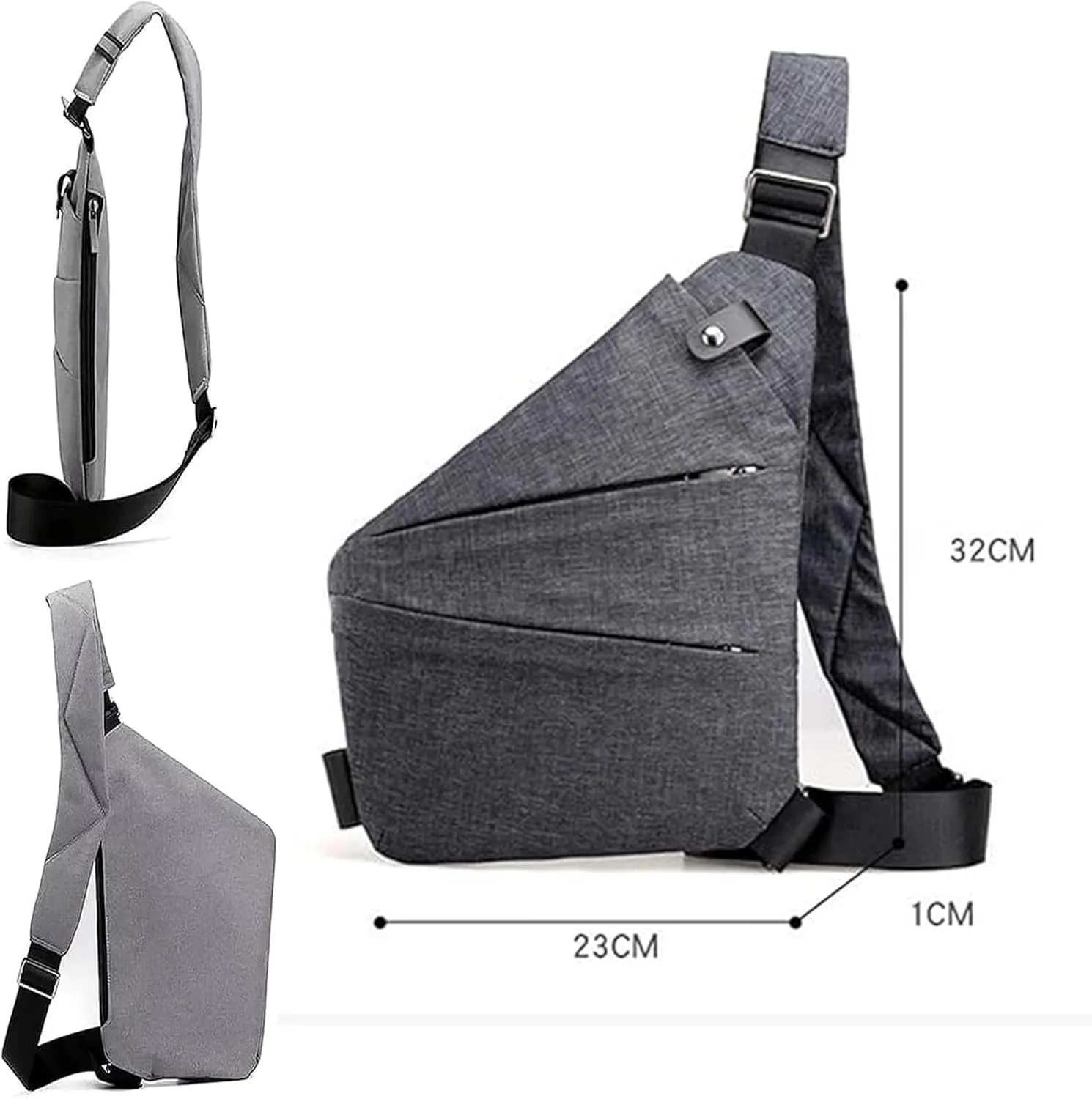 Safecarry Anti-Theft Travel Bag,Slim Sling Bag Anti Theft Cross Body Travel Bag Multi Pocket for Men Women