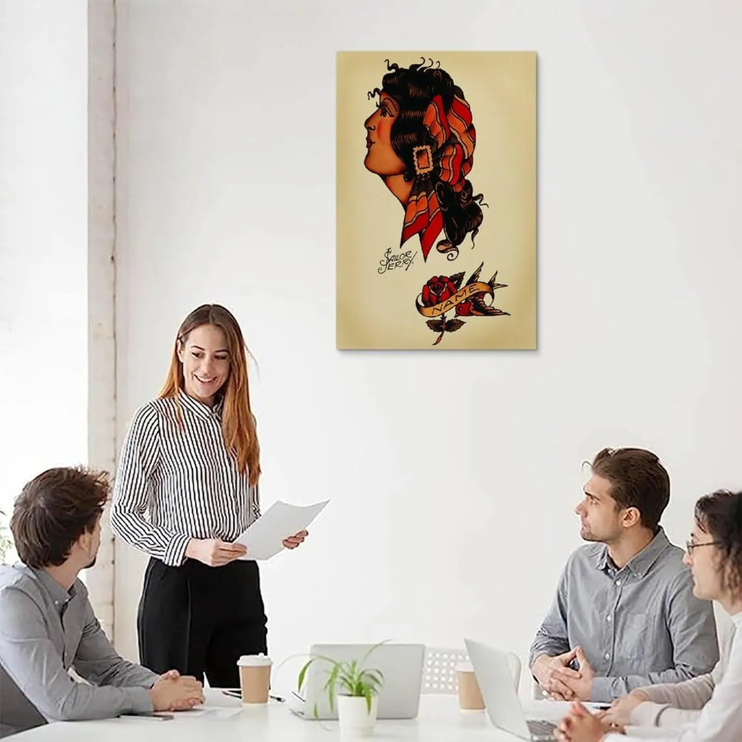 Sailor Jerry Tattoo Large Poster Art Poster Decorative Painting Canvas Wall Art Living Room Posters Bedroom Painting 12x18inch(30x45cm) Unframe-style