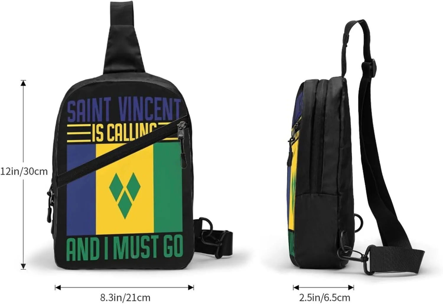 Saint Vincent is calling and I must go Crossbody Bag Portable Sling Bags Foldable Chest Daypack Reusable Sports Shoulder Backpack Diagonally Casual Rucksack Travel Bag