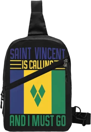 Saint Vincent is calling and I must go Crossbody Bag Portable Sling Bags Foldable Chest Daypack Reusable Sports Shoulder Backpack Diagonally Casual Rucksack Travel Bag