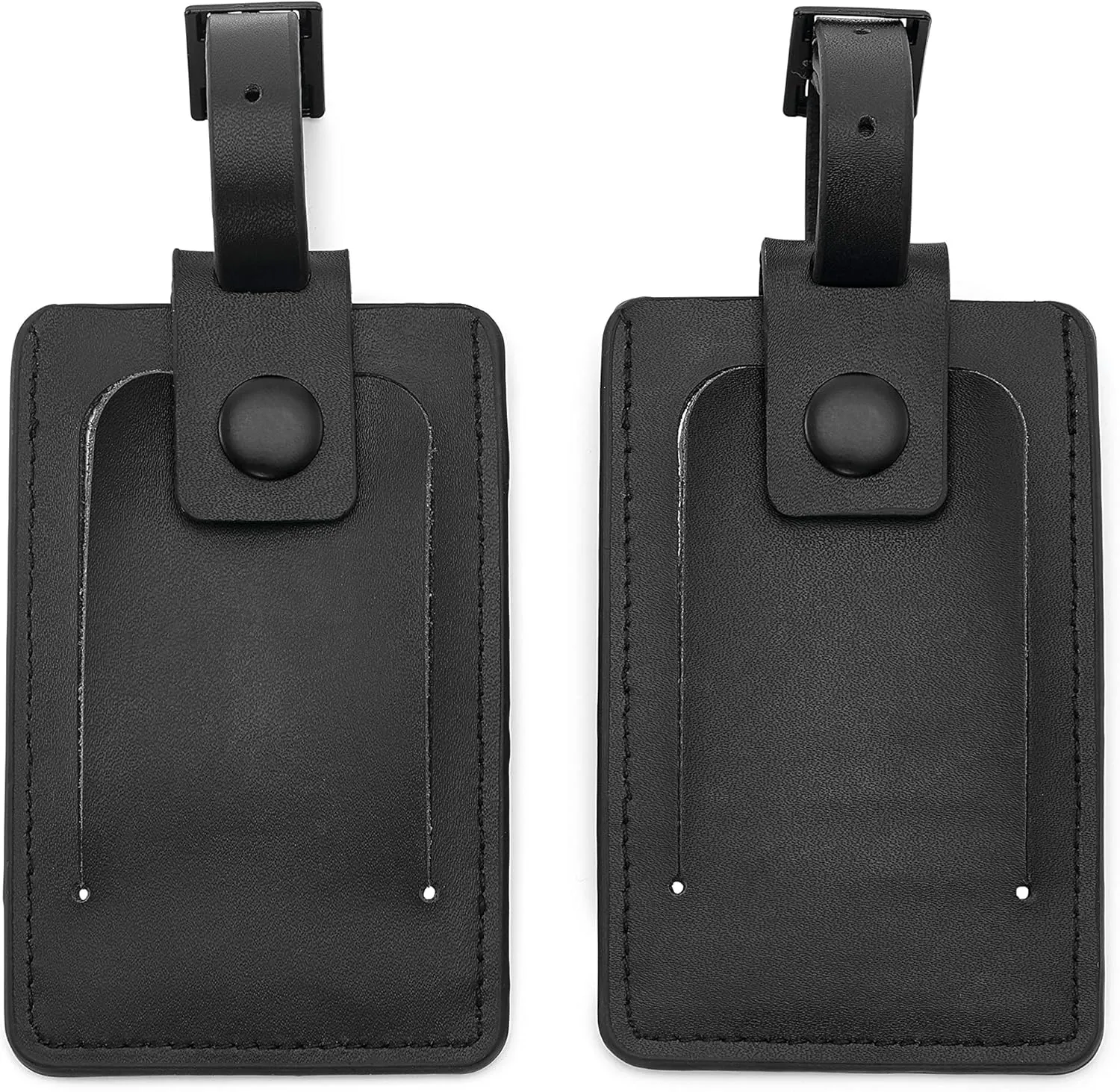 Samsonite 2-Pack Leather Luggage ID Tag, Black Logo, One Size