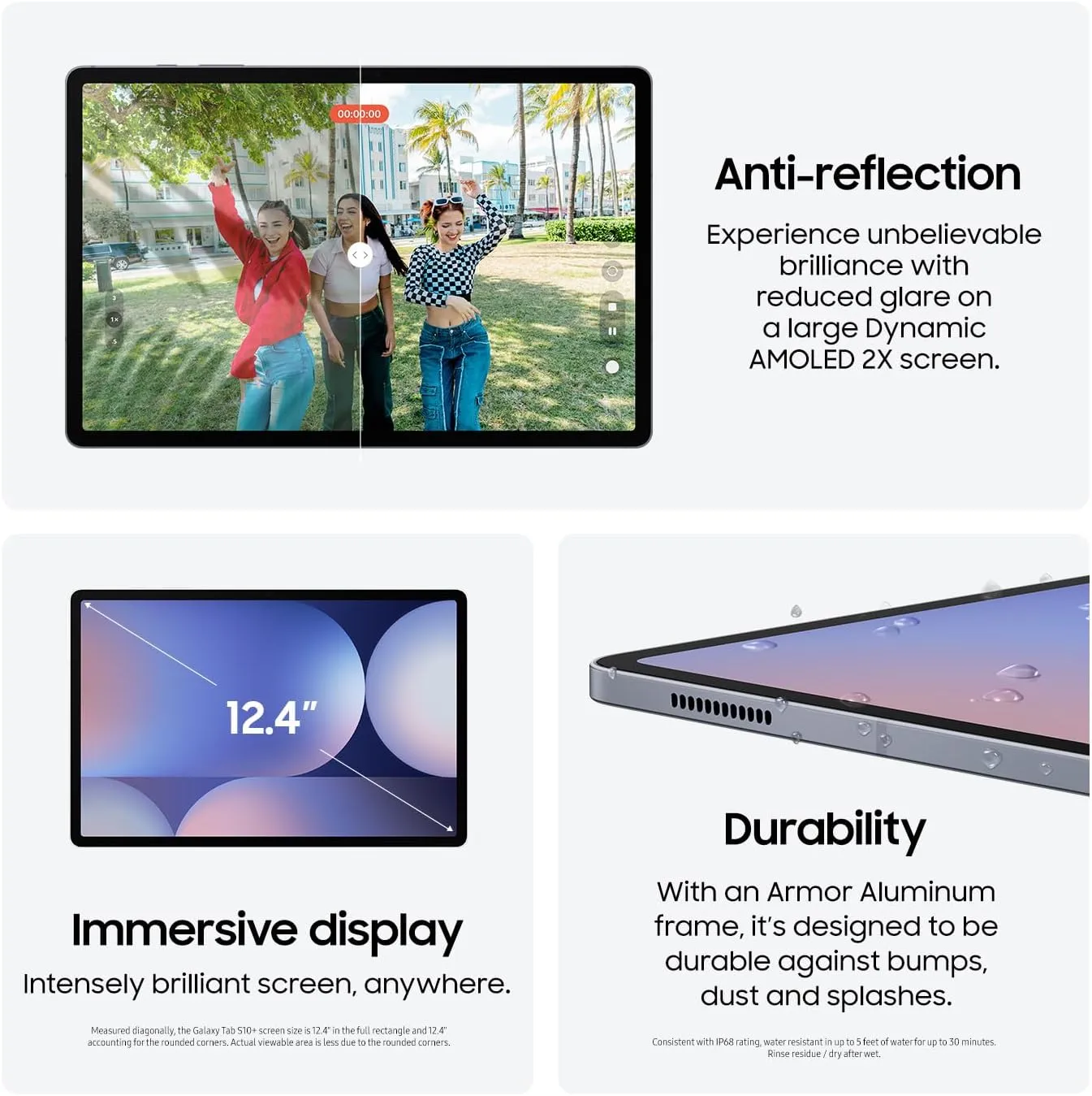 SAMSUNG Galaxy Tab S10  5G 12.4” 256GB, Android Tablet, (Verizon Network), Circle to Search, Long Battery Life, Big Screen, S Pen Included, Durable, US Version, 2024, Moonstone Gray, SM-X828UZAAVZW