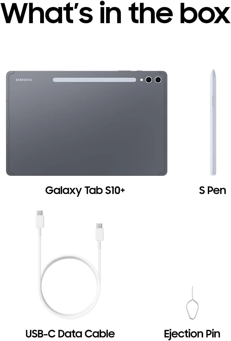 SAMSUNG Galaxy Tab S10  5G 12.4” 256GB, Android Tablet, (Verizon Network), Circle to Search, Long Battery Life, Big Screen, S Pen Included, Durable, US Version, 2024, Moonstone Gray, SM-X828UZAAVZW