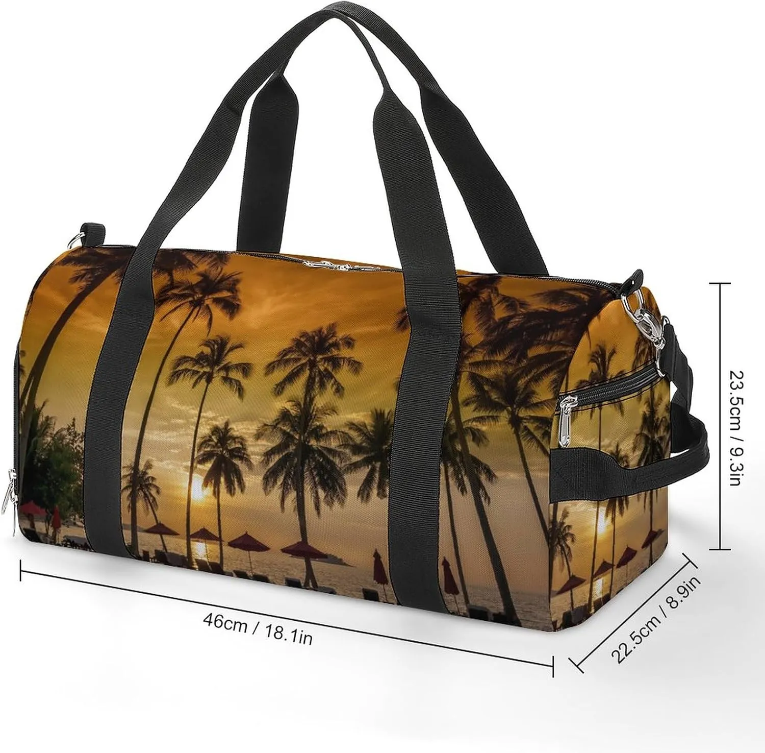 Sand Beach Print Sports Tote Gym Bag for Women Men, Overnight Bag with Shoe Compartment Water Resistant