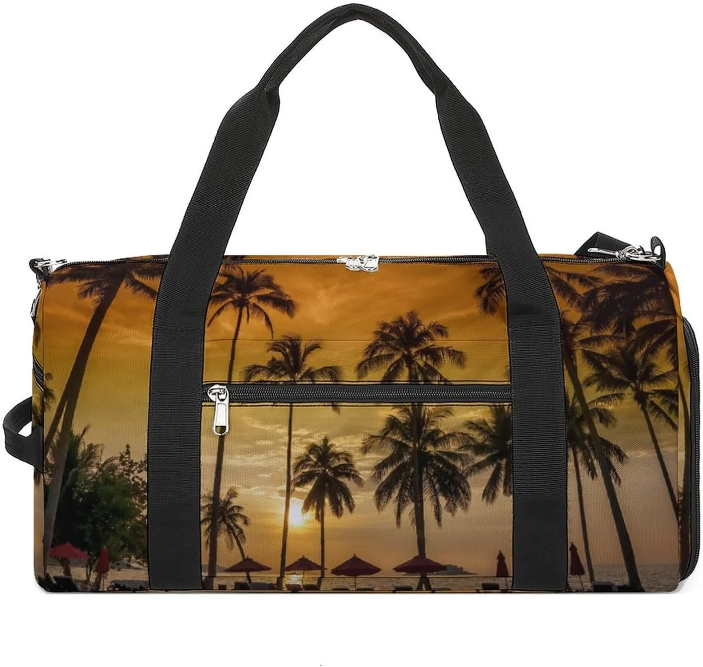 Sand Beach Print Sports Tote Gym Bag for Women Men, Overnight Bag with Shoe Compartment Water Resistant