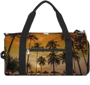 Sand Beach Print Sports Tote Gym Bag for Women Men, Overnight Bag with Shoe Compartment Water Resistant