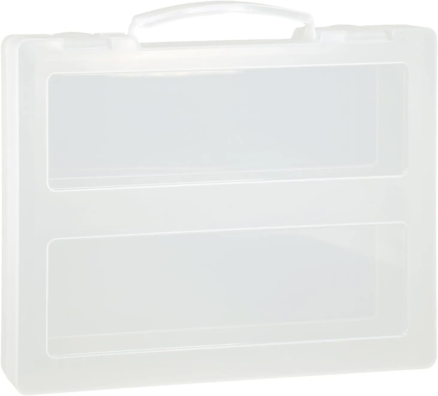 SAYEEC Portable Project Case Transparent File Storage Box with Handle Plastic Container for 8.5"x11" A4 Letter Paper Scrapbook Organizer Document Book Magazine Protector Case for Stamp Photo Art Craft