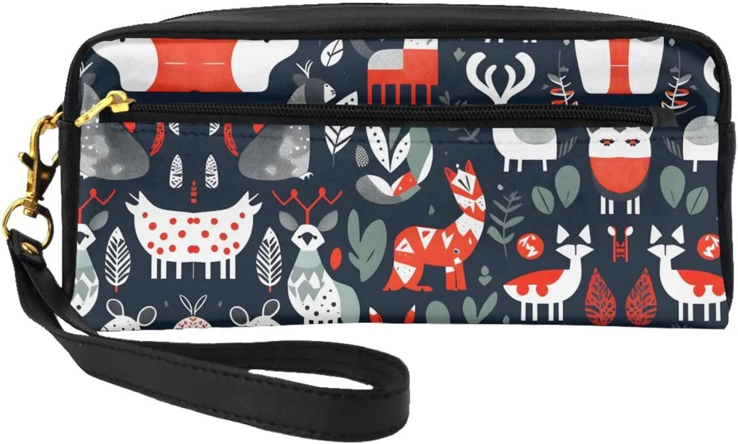 Scandinavian Animals Print Cosmetic Makeup Bag â€“ Travel Toiletry Organizer, Perfect for Women's Storage and Business Trips