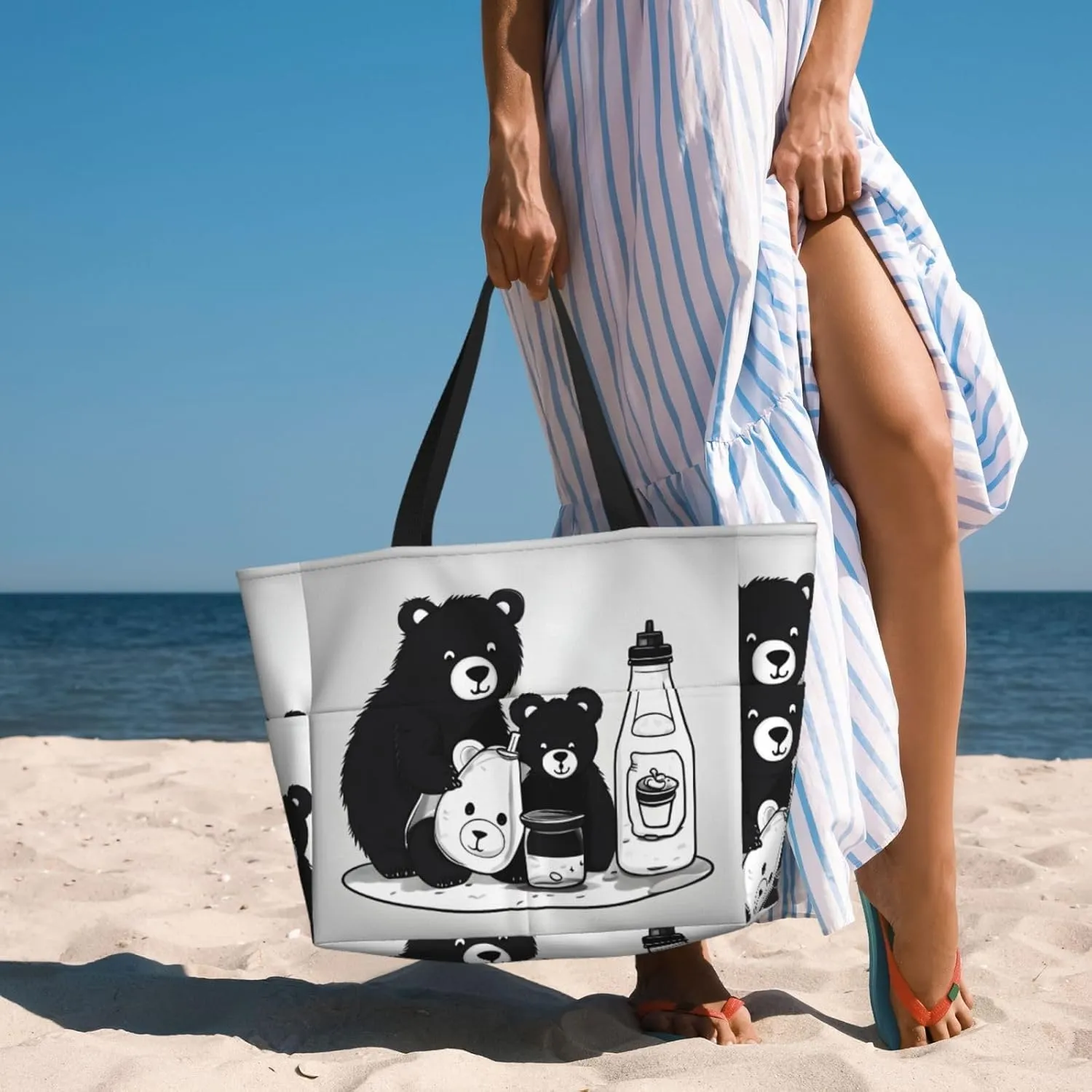 Science Fiction Future Spacious Large Capacity Beach Travel Bag - Foldable Beach Bag Tote Bag With Zipper