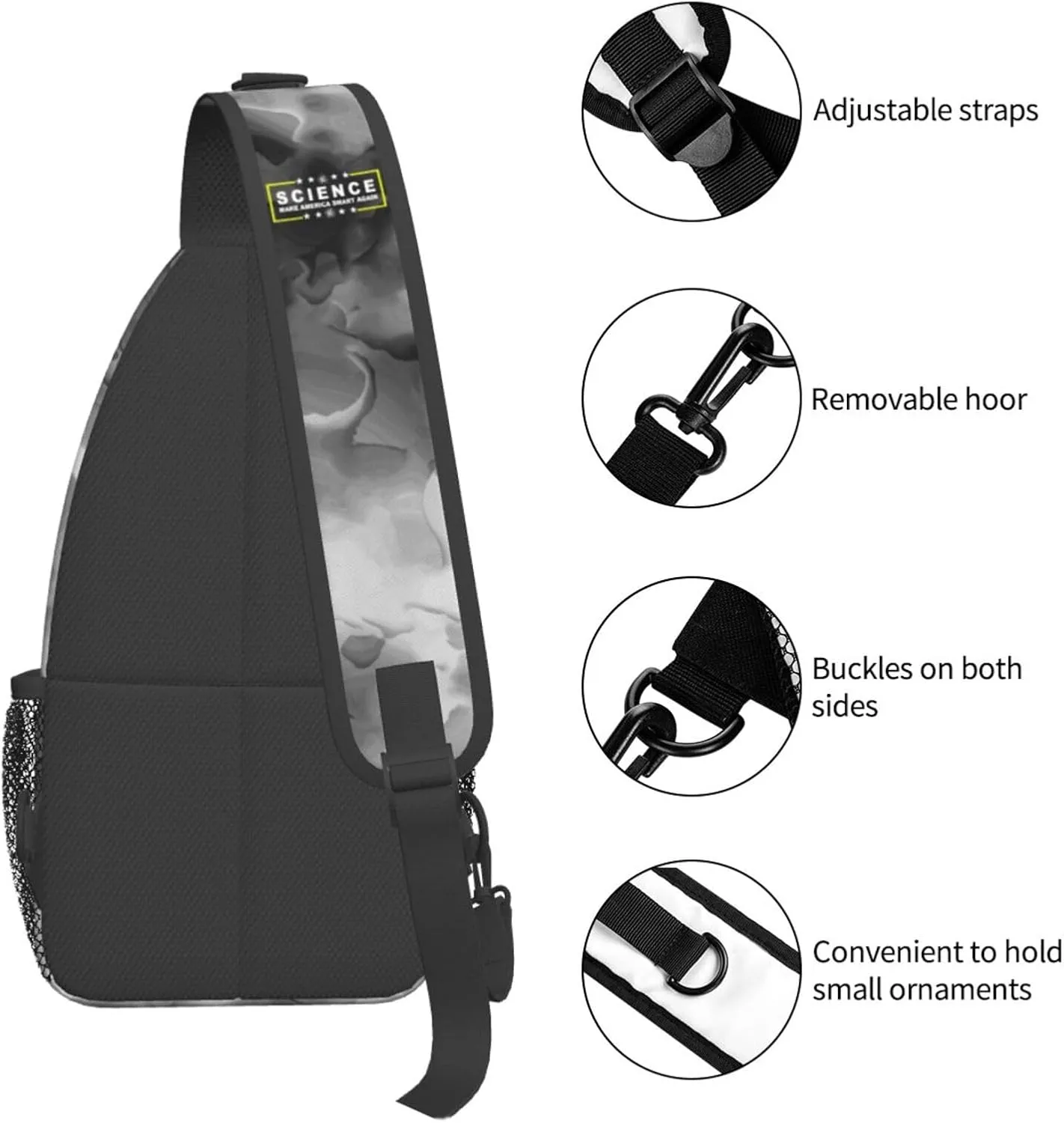 Science Make America Smart Again Sling Bag Crossbody Backpack Shoulder Casual Daypack Bag for Men Women
