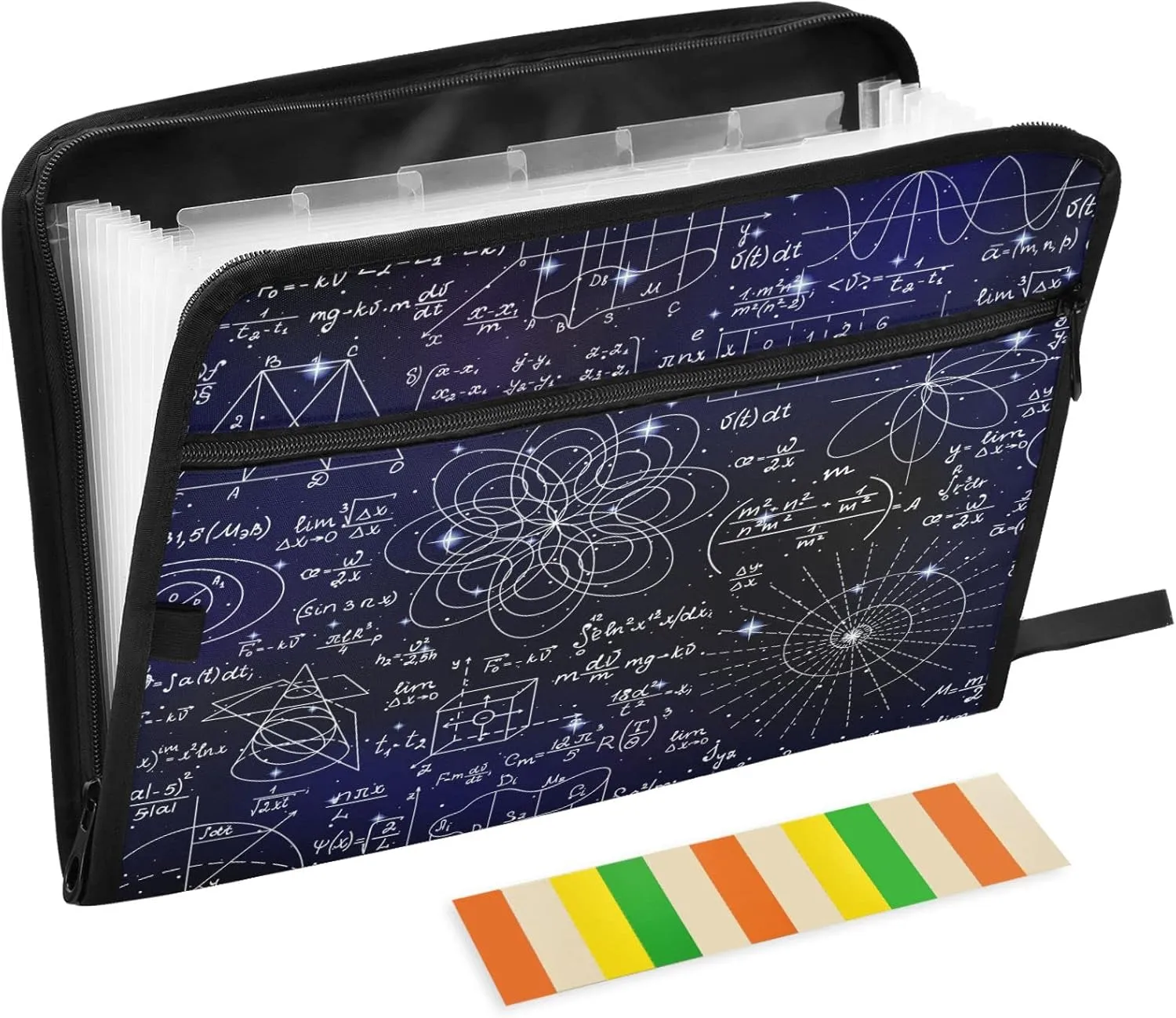 Scientific Space Math Formulas Calculations Figure Expanding File Folder 13 Pockets Expandable Filing Folders Accordion Document Files Organizer for A4 Letter Size Paper