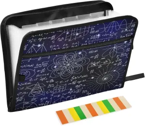 Scientific Space Math Formulas Calculations Figure Expanding File Folder 13 Pockets Expandable Filing Folders Accordion Document Files Organizer for A4 Letter Size Paper