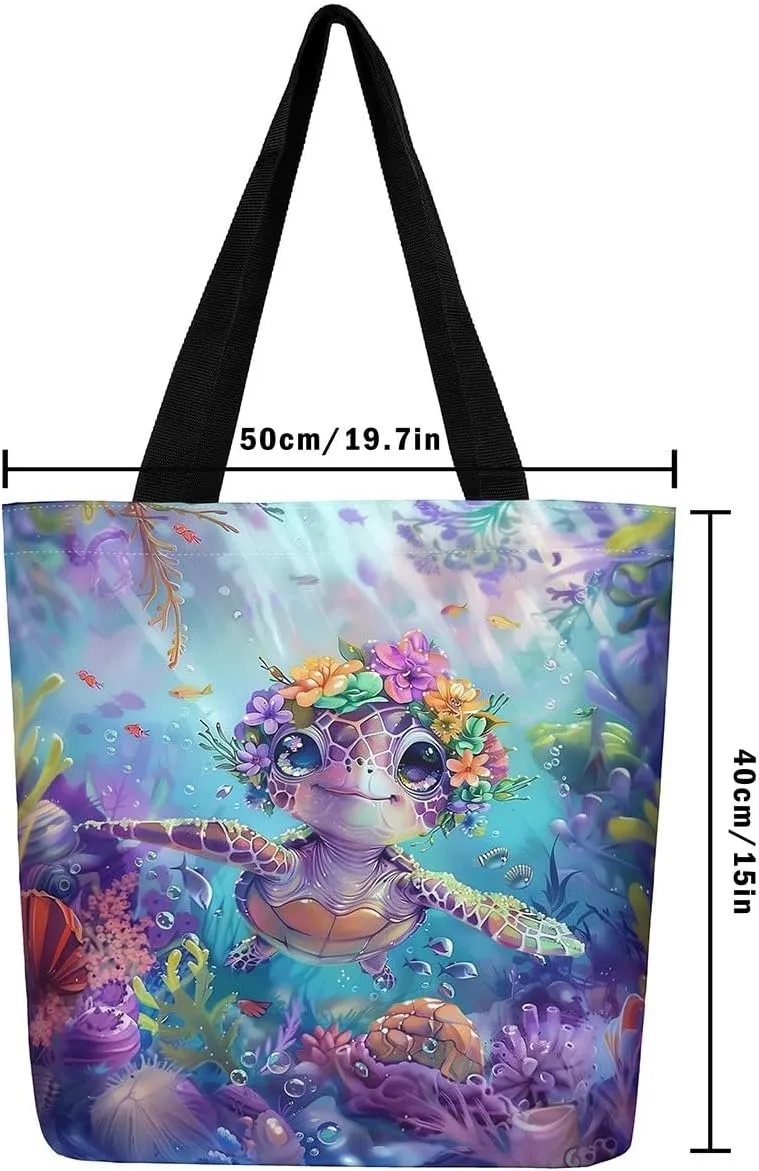 Sea Turtle Canvas Tote Bag