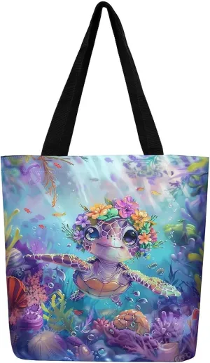Sea Turtle Canvas Tote Bag