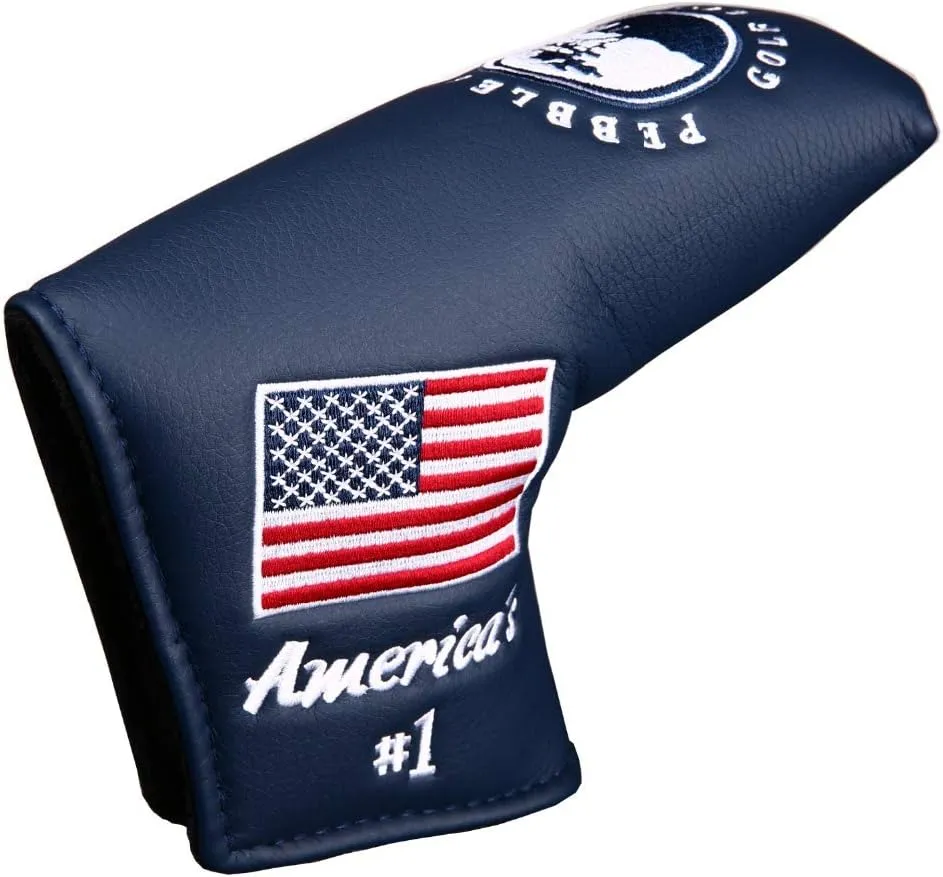 SEACLOUD Pebble Beach Golf Head Cover Putter Blade Cover USA Flag for Scotty Cameron
