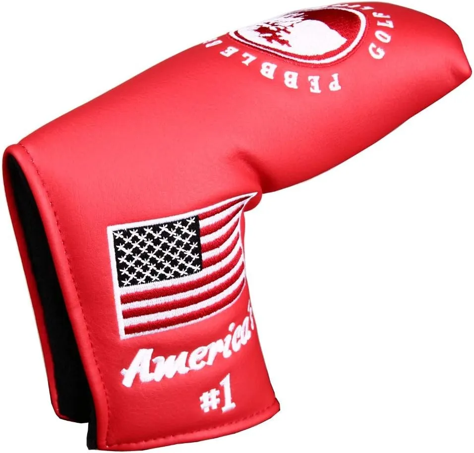 SEACLOUD Pebble Beach Golf Head Cover Putter Blade Cover USA Flag for Scotty Cameron
