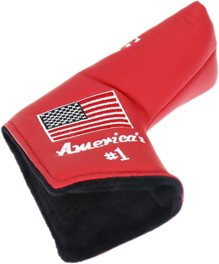 SEACLOUD Pebble Beach Golf Head Cover Putter Blade Cover USA Flag for Scotty Cameron