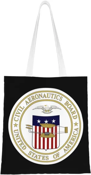 Seal of the United States Civil Aeronautics Board Tote Bag for Women Canvas Shopping Bags Reusable Beach Bag Grocery Bags Tote Shoulder Bag Gift Bags
