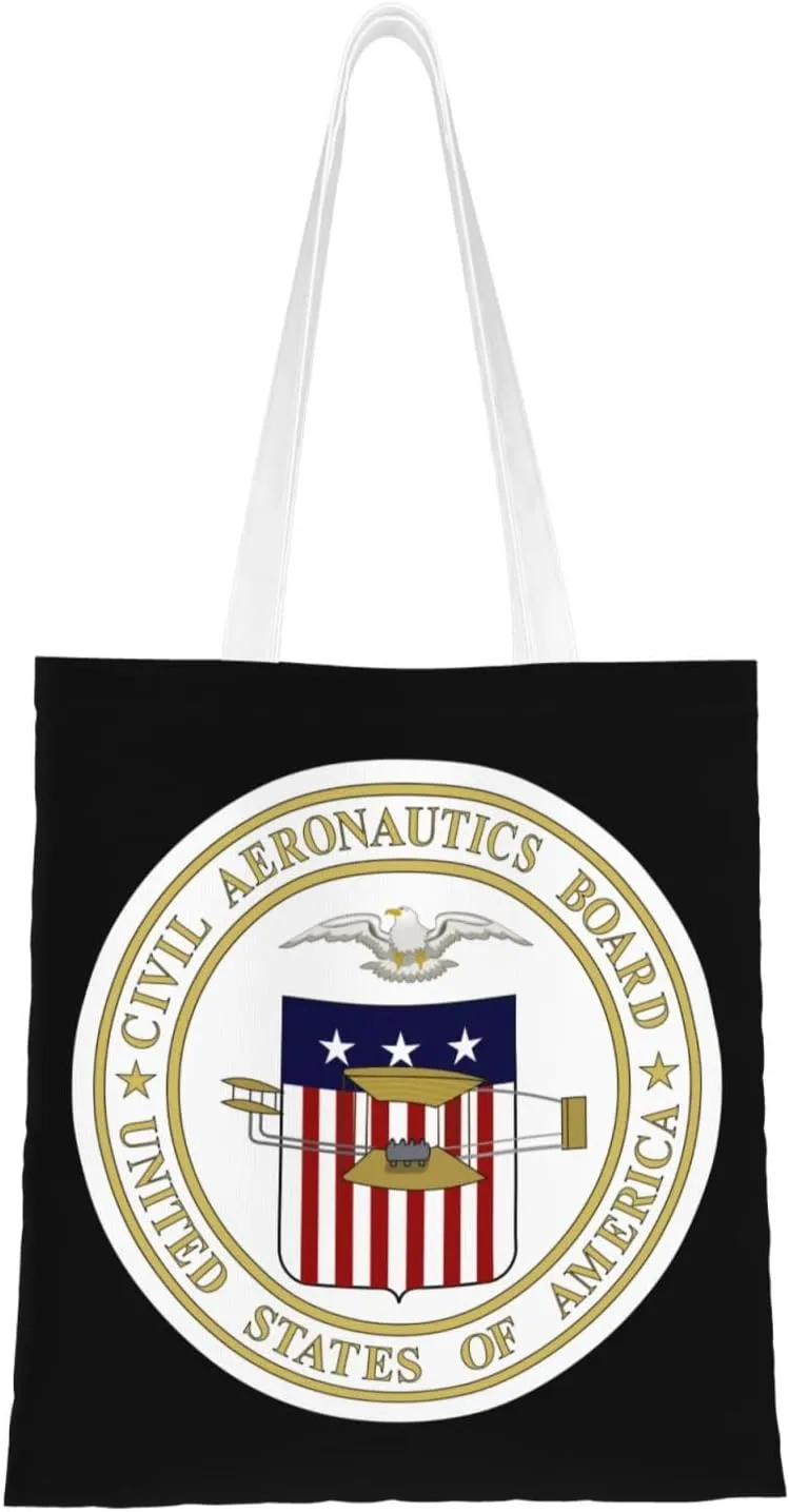 Seal of the United States Civil Aeronautics Board Tote Bag for Women Canvas Shopping Bags Reusable Beach Bag Grocery Bags Tote Shoulder Bag Gift Bags