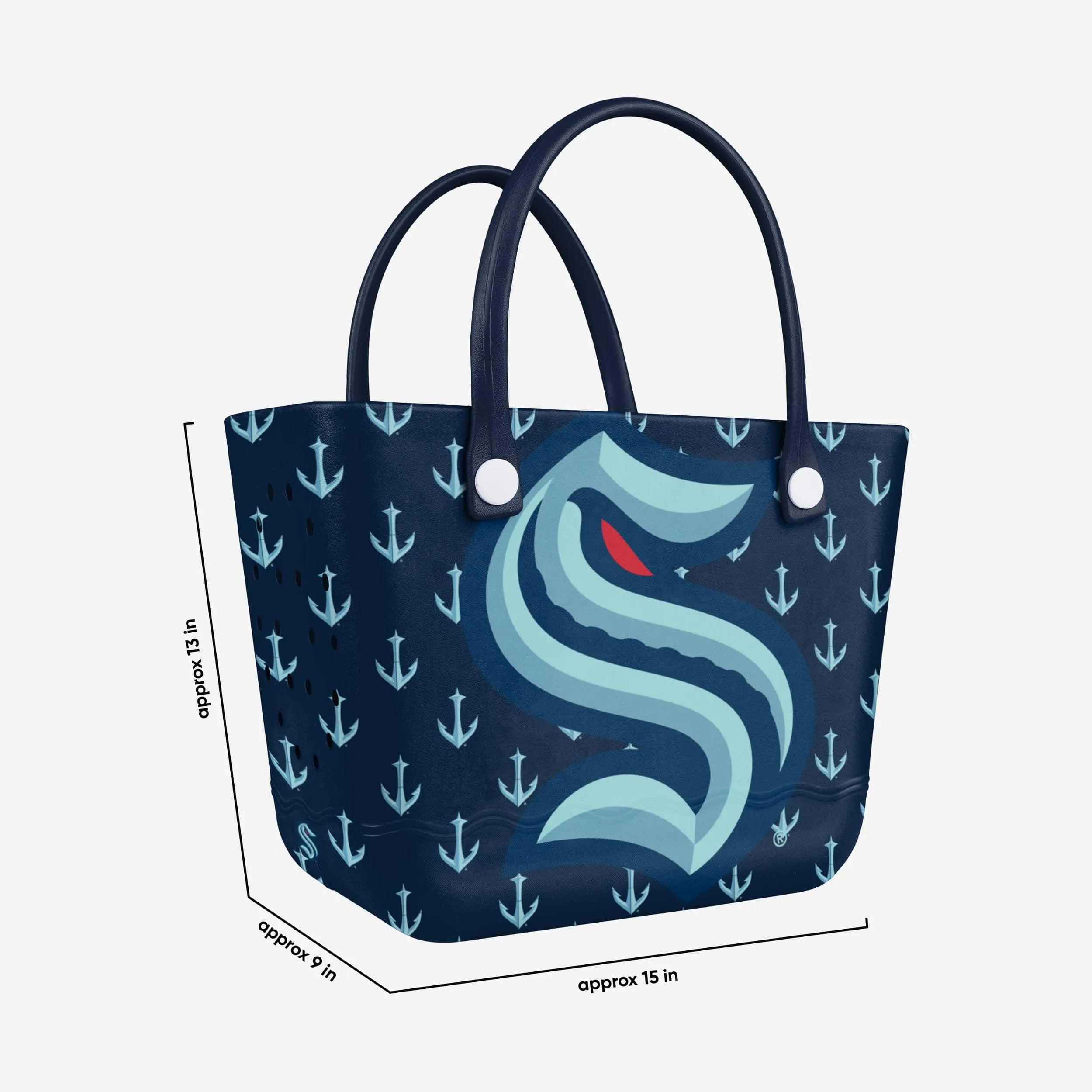 Seattle Kraken Big Logo Mini Print Tailgate Tote Bag