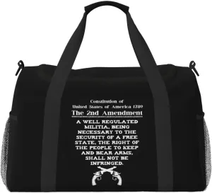 Second Amendment To The United States Constitution Travel Duffel Bag Mens Woman'S Gym Bag For Travel Gym Weekend Gym Bag