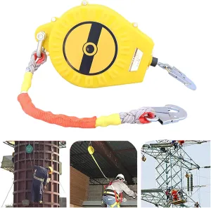 Self Retracting Lifeline Cable,Portable Worker Retractable Lanyard Fall Arrester Inertia Reel Kits,Double Lock Structure/Steel Cable,Better Protect Personal Safety,Load 330lb,20m ()