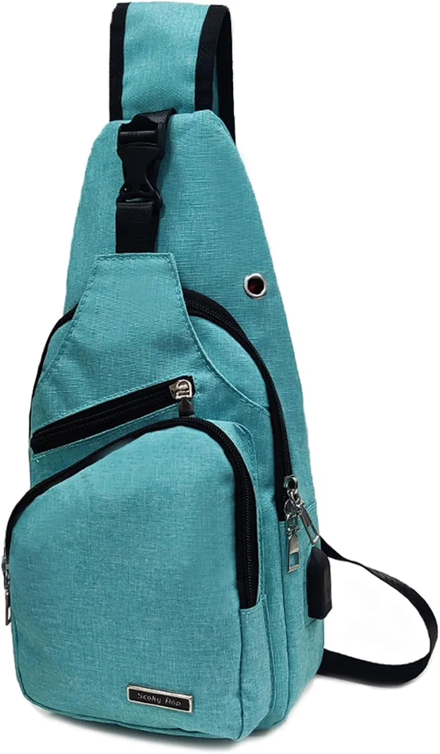 Seoky Rop Men Women Sling Backpack Anti Theft Crossbody Shoulder Chest Bag with USB Charging Port
