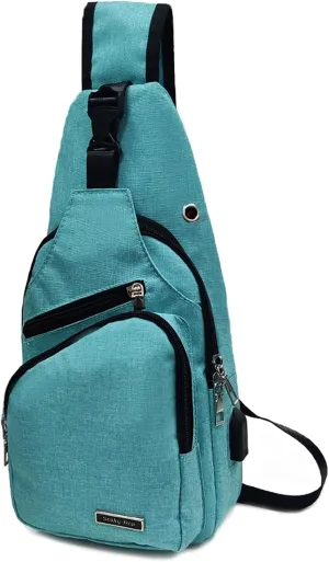 Seoky Rop Men Women Sling Backpack Anti Theft Crossbody Shoulder Chest Bag with USB Charging Port