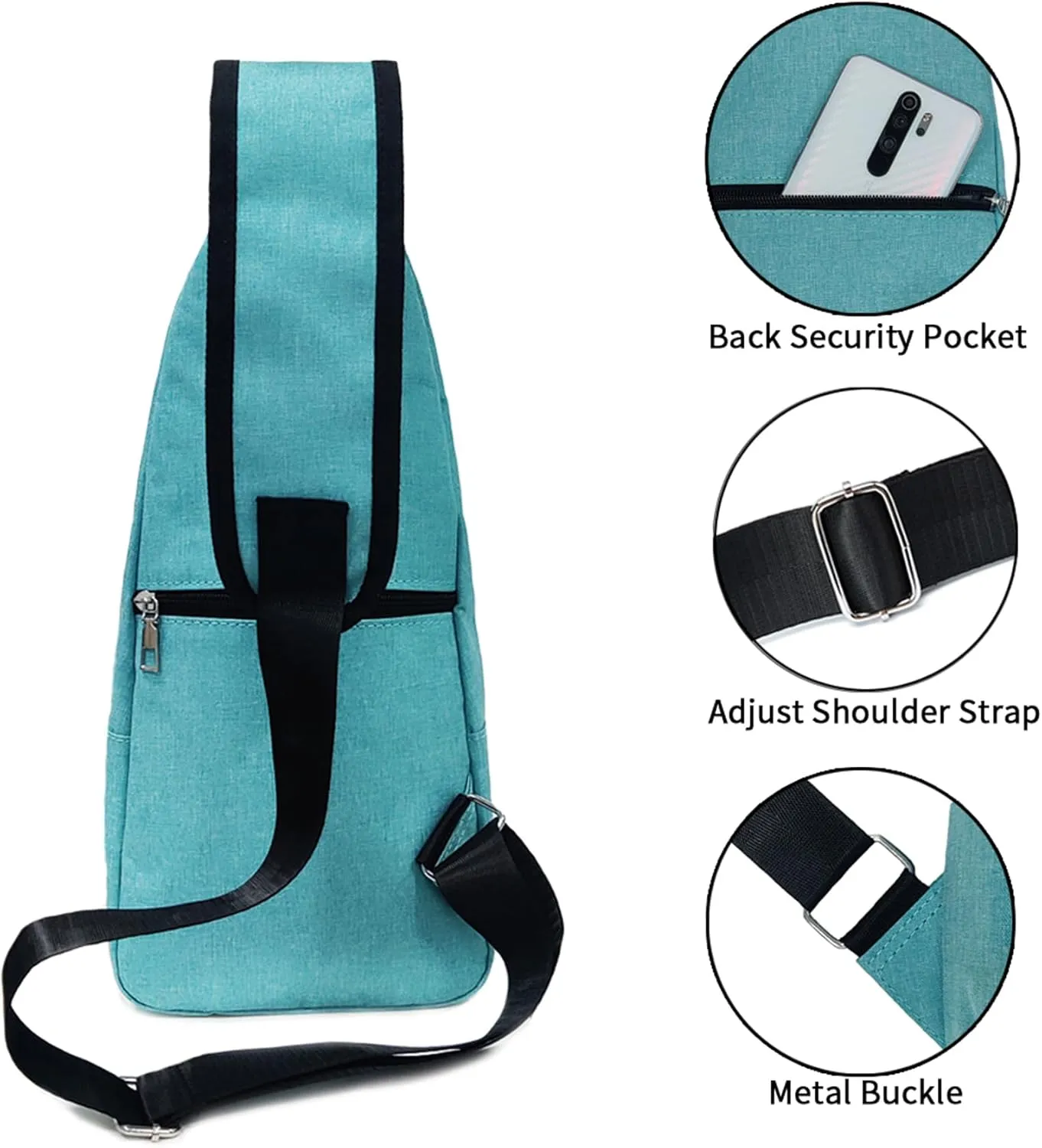 Seoky Rop Men Women Sling Backpack Anti Theft Crossbody Shoulder Chest Bag with USB Charging Port