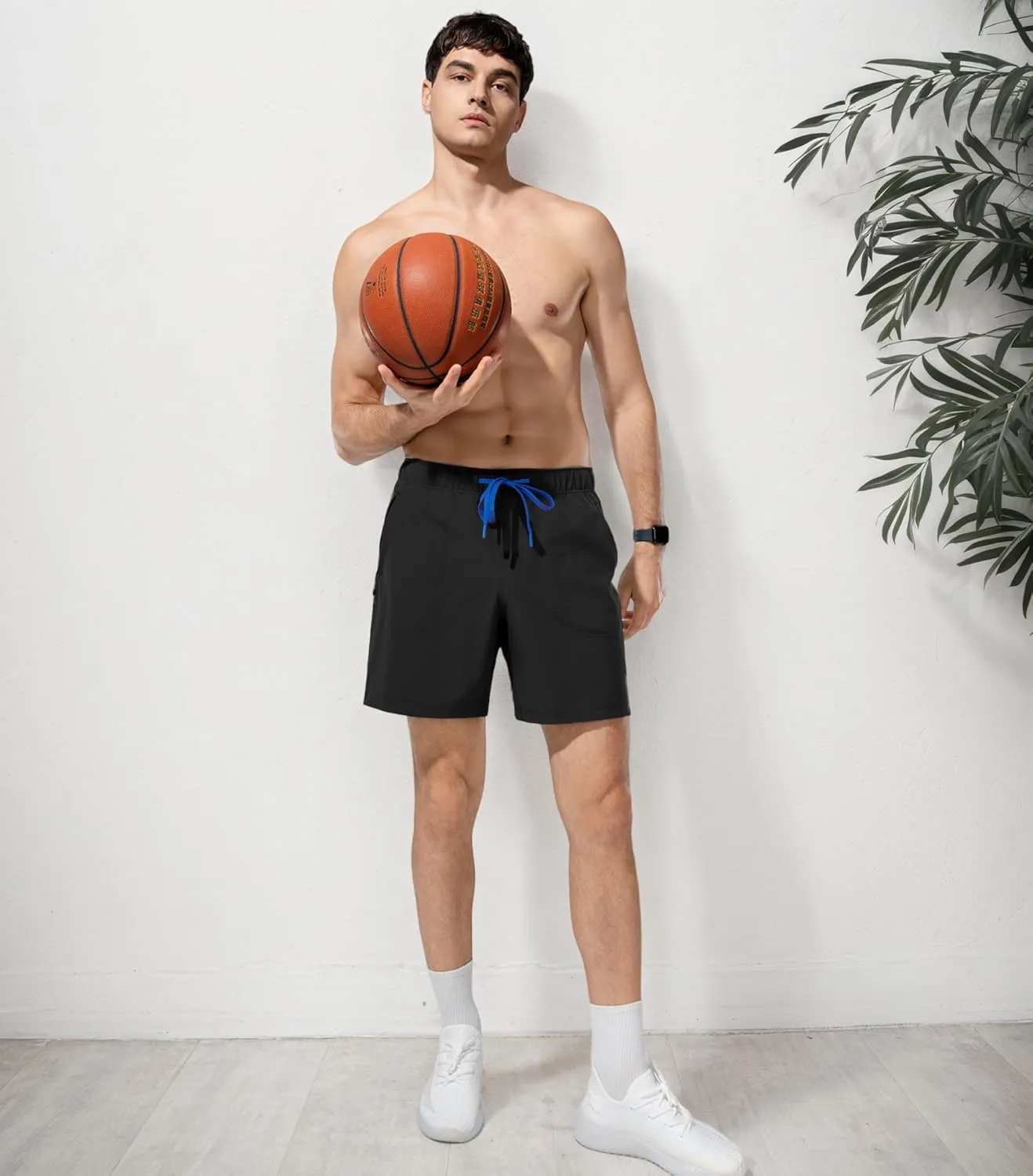 Separatec Mens Athletic Gym Shorts - Breathable Men's Quick Dry Short with Zipper Pockets for Running, Workout