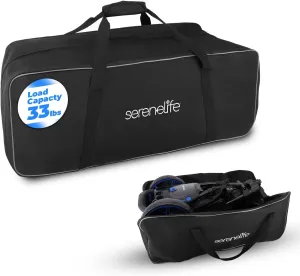 SereneLife Portable Golf Trolley Duffel Bag - Water-Resistant Extra Large Nylon Travel Duffel Luggage Bag with Durable Zippers, Large Compartment, Includes Shoulder Strap & Padded Handles SLGZBGA