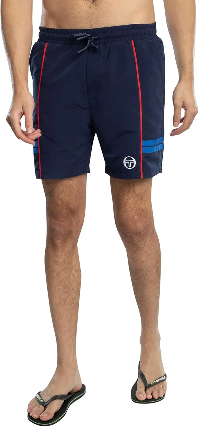 Sergio Tacchini Men's Romolo Swim Shorts, Maritime Blue/Adrenaline Rush/Nautical