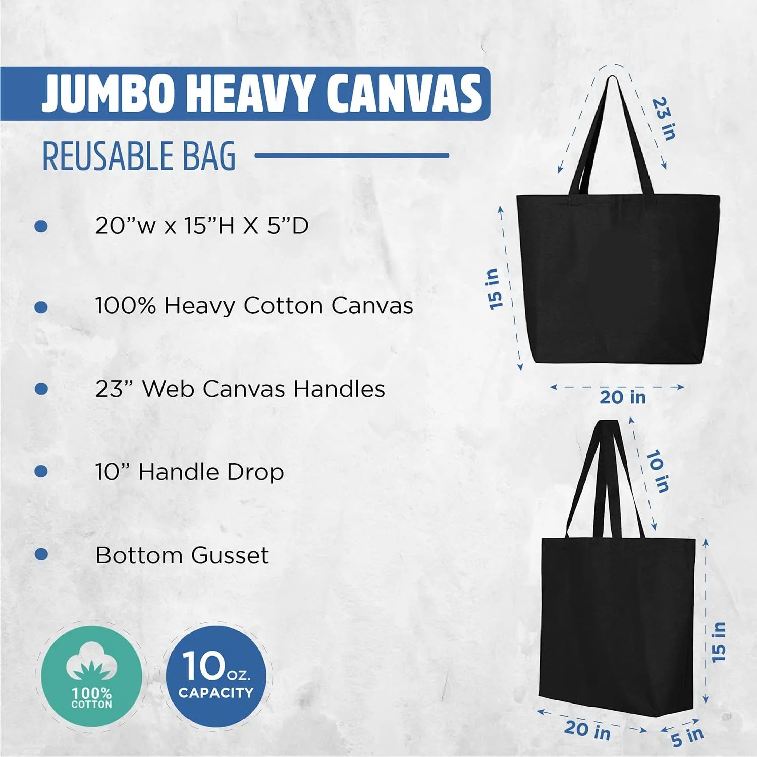 shop4ever Jesus Cross Jumbo Heavy Canvas Tote Reusable Shopping Bag