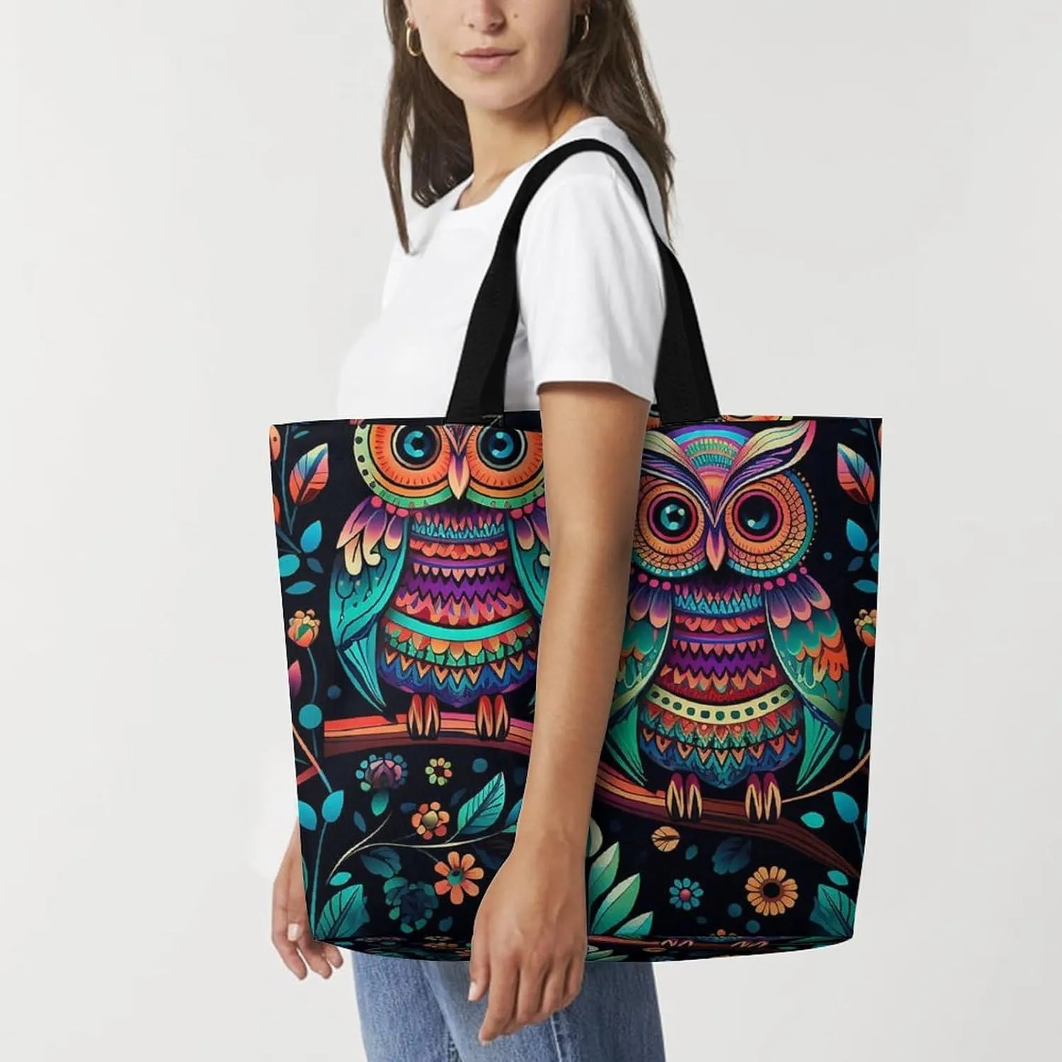 Shopping Bag for Women, Various Fruits Tote Bag, Large Capacity Shoulder Bags for Groceries Travel