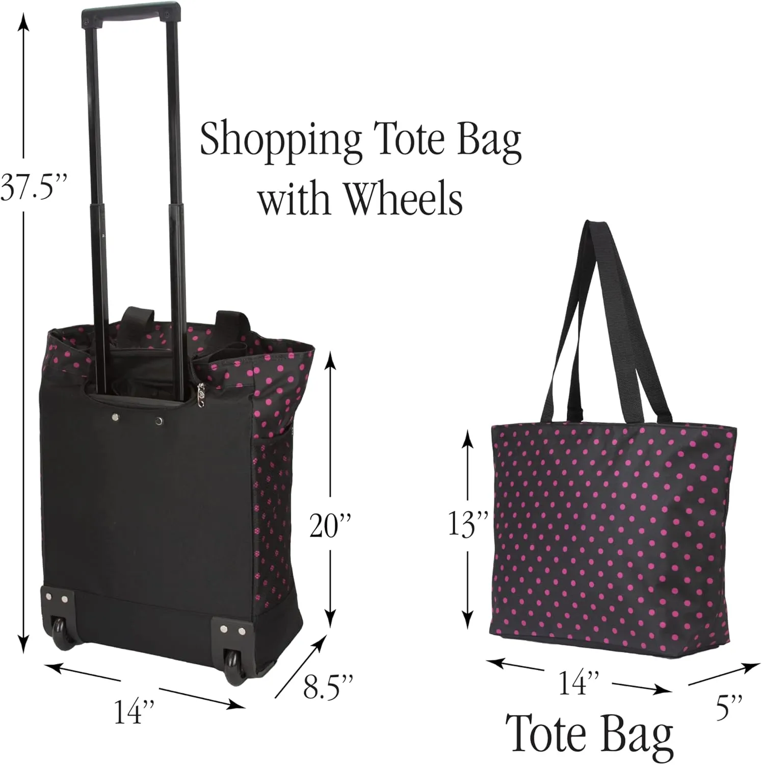 Shopping Tote Bag with Wheels