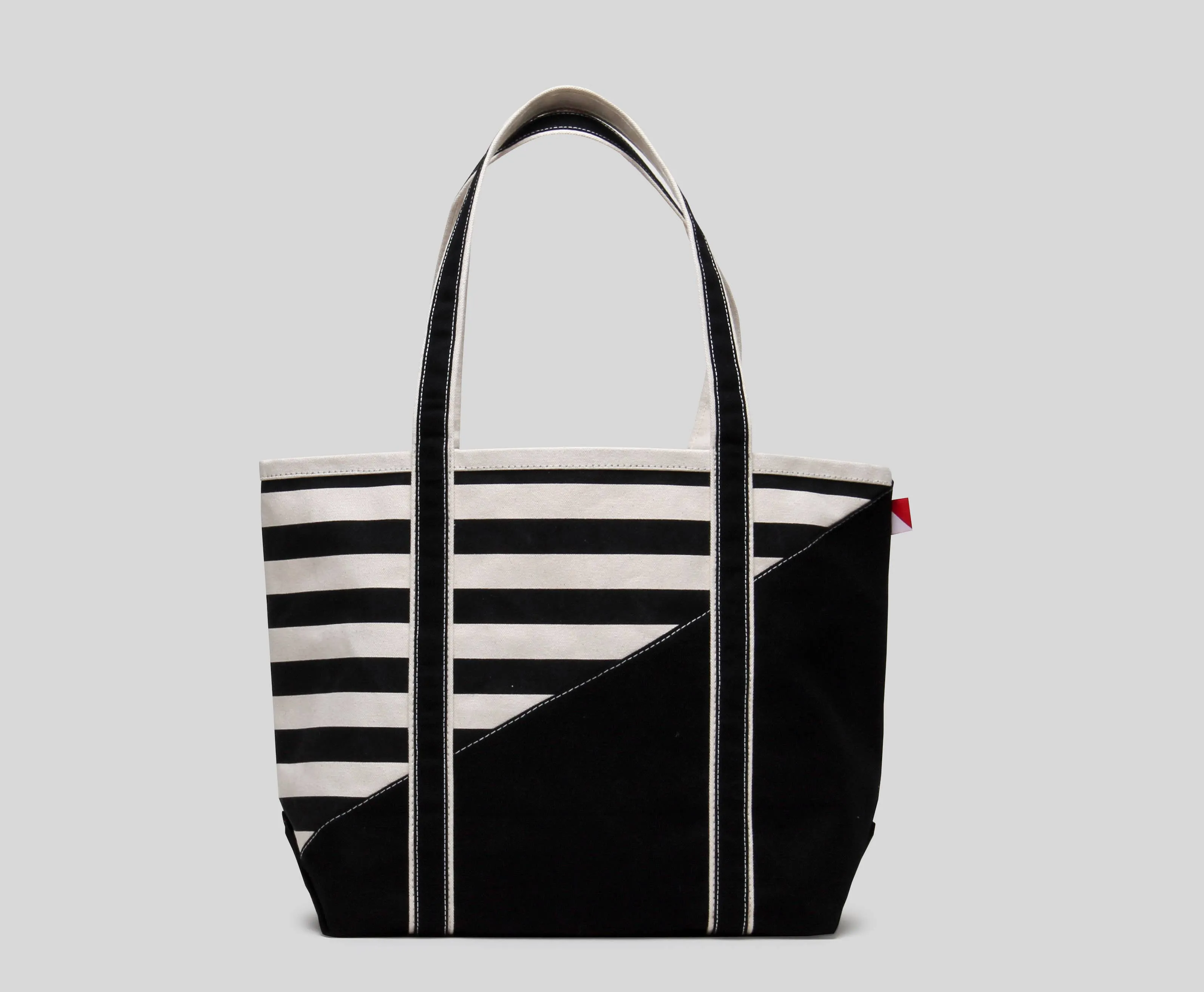 ShoreBags - Contemporary Canvas Diagonal Design Tote Bag Medium