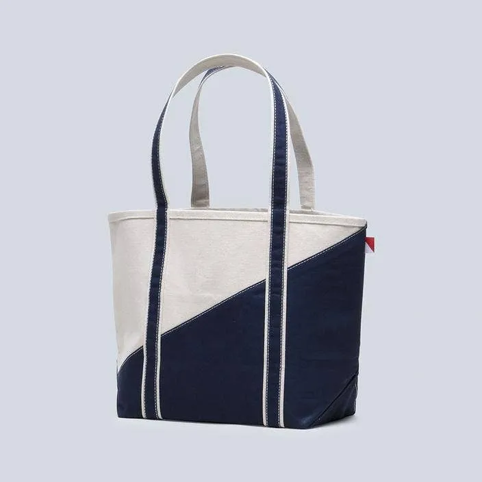 ShoreBags - Contemporary Canvas Diagonal Design Tote Bag Medium